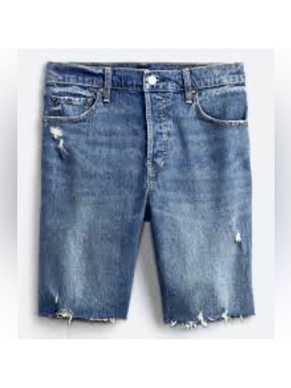 * Gap Distressed High Waisted 9” Bermuda Jean Shorts Size 2/26